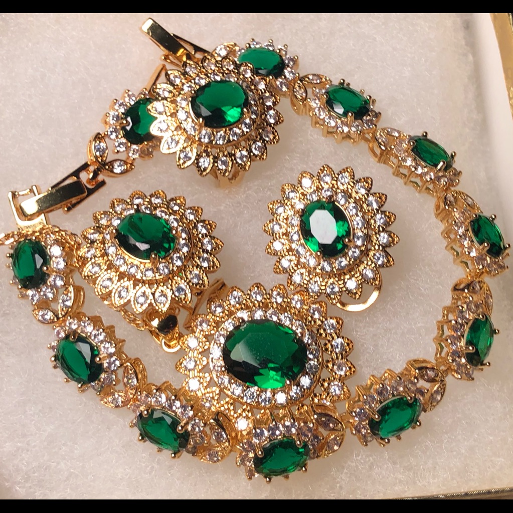 Dubai Yellow Gold Color Jewelry Sets For Women